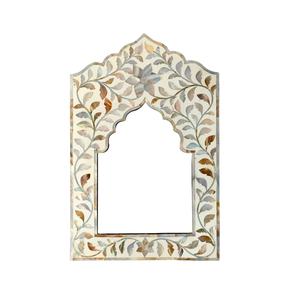 Hot Sale Modern Waterproof Silver Bone Inlay Handmade Resin Rod Mirror Frame Customized Wall Decor India Bathroom Use Birthday - Product Image 3