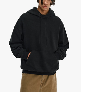 NOUVEAUTÉ SWEATSHIRT À CAPUCHE SURDIMENSIONNÉ POUR HOMME AVEC LOGO PERSONNALISÉ, POLAR CVC POUR GRANDS POIDS, VENTE EN GROS, SWEATSHIRT À ÉPAULES DÉCROCHÉES, BLANC - Product Image 4