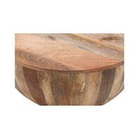 Table basse en bois moderne, durable et réglable avec rangement, ronde, en bois massif, rustique, faite à la main, pour le salon