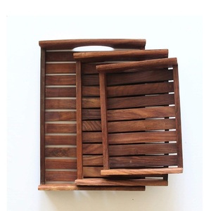 Plateau de service en bois plateau de décoration polyvalent pour cadeau de rangement comme décor de table ou décor de cuisine - Product Image 4