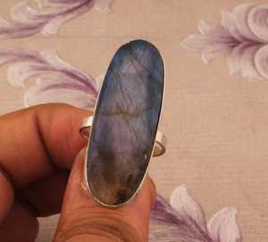 Bague Labradorite Bague en argent sterling 925 faite à la main Bague Boho Gemstone Jewelry Gift - Product Image 4
