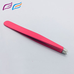 ผู้ผลิตแหนบปลายเฉียงความแม่นยำสูงสำหรับความงาม ขายส่ง รับผลิตแบบ OEM ODM แหนบสแตนเลสสีชมพู  Bahasa Pro - Product Image 1