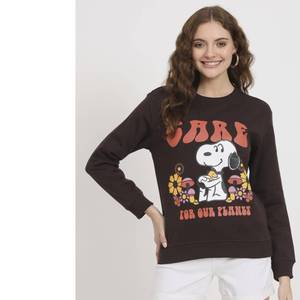 Sudadera cómoda antiarrugas para mujer, estilo urbano, con estampado de dibujos animados, bolsillos y distintivo teñido anudado, OEM para invierno - Product Image 2