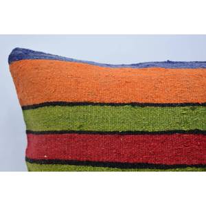 Almohada Kantha de retazos de lana multicolor, cojín decorativo de 16x24 pulgadas tejido con patrón Vintage - Product Image 2