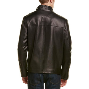 Custom Designed Men's <b>Leather</b> <b>Jacket</b> Fashionable Pakistani <b>Winter</b> Use Zipper Closure Washed Technics Anti-Bacterial Motorbike - Product Image 2
