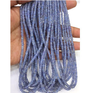 Vente en gros de perles de tanzanite naturelle lisse 6x4mm Rondelle de pierres précieuses Collier de bijoux pour femmes Belle perle de tanzanite - Product Image 2