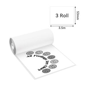 Phomemo 53mm <b>Transparent</b> Thermal Paper <b>Sticker</b> for M02/M02S/M02Pro/M03/M04S/M04AS/S832/P2S 3 Rolls for Printing - Product Image 1