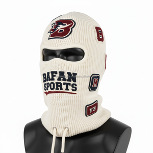 Pasamontañas para Mujer, Tejido Elástico de Punto Acanalado Grueso de 320 GSM en Color Neutro con Parche Bordado y Diseño de Logotipo Personalizado - Product Image 4