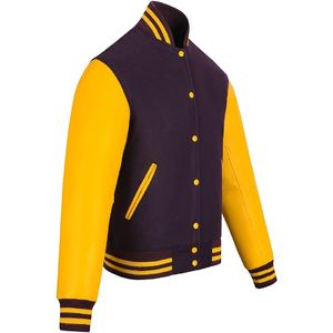 Veste universitaire de baseball à boutons pour hommes, veste universitaire de couleur personnalisée pour hommes, vente en gros - Product Image 6