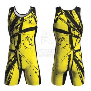 Combinaison de lutte pour hommes de haute qualité, personnalisable à l'avant, en spandex/polyester, respirante, séchage rapide, légère, service OEM, vente en gros - Product Image 5