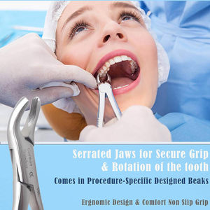 Forceps d'extraction dentaire électrique, poignée ergonomique, position à 3 mâchoires, modèle professionnel anglais américain, SurgiRight - Product Image 6