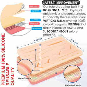 Kit de práctica de sutura para estudiantes de medicina Fuente de alimentación manual completa que incluye sutura de silicona Base quirúrgica Instrumentos quirúrgicos - Product Image 3