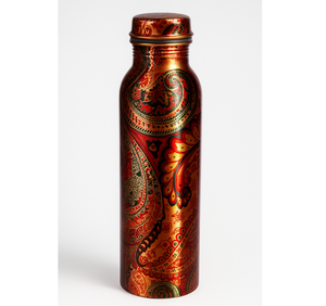 Hot Vantage Printed Top Selling Eco Friendly Diamond Copper <b>Bottle</b> Handmade Wholesale Luxury Copper <b>Water</b> <b>Bottle</b> for Bulk Buyer - Product Image 1