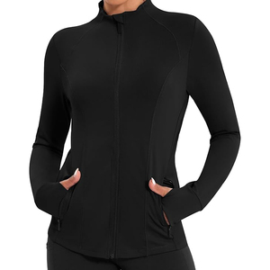 Chaqueta de Yoga Elástica y Suave con Cierre Completo, Mezcla de Nailon y Elastano, Top Deportivo para Mujer, Transpirable, para Gimnasio - Product Image 1