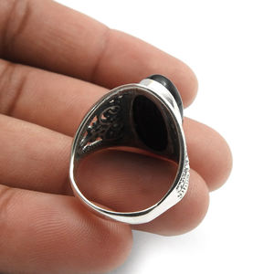 Personalized Handmade Natural Black Onyx Gemstone <b>Ring</b> 925 Sterling Silver Women Gift Jewelry Wholesaler Manufacturer From India - Product Image 4