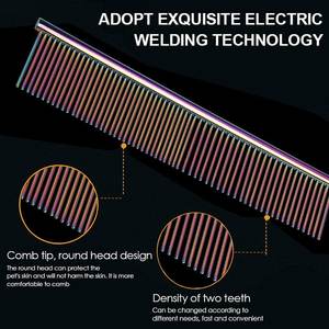 Peine de acero inoxidable para mascotas, peine para galgos para perros grandes, medianos y pequeños - Product Image 5