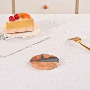 แผ่นรองแก้วทำมือคุณภาพสูงจากไม้และเรซิ่น สไตล์โบฮีเมียน เป็นมิตรกับสิ่งแวดล้อม ออกแบบเองได้ สำหรับใช้ในบ้านและร้านกาแฟ - Product Image 2