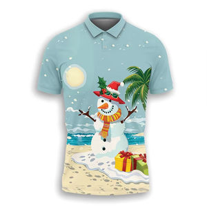 Prêt à expédier mode coton T-shirt de Noël pour hommes chemise hawaïenne automne hiver noël 3D imprimé chemises de Noël - Product Image 2