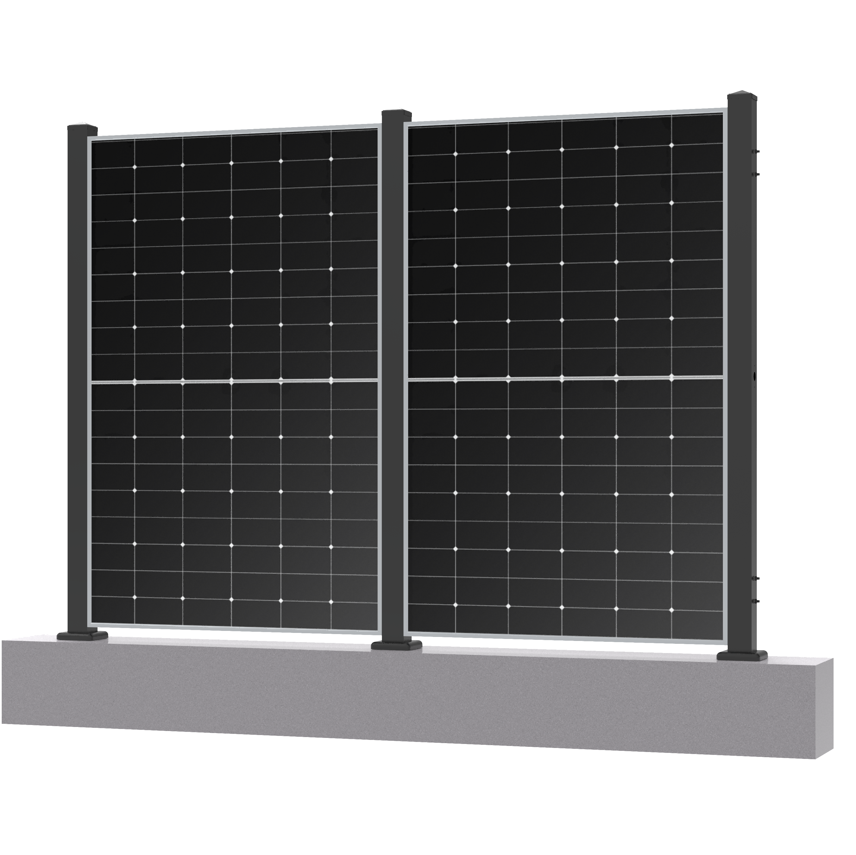 Custom Farm Garden Bidirectional Solar Panel Systems Fence Solar Ground Mounting Vertical Solar Racking System