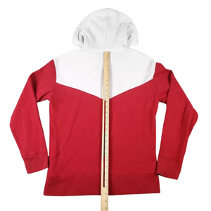 Blanco y Rojo 100% algodón polar invierno pulóver Sudadera con capucha bolsillo sólido sudadera Top para Unisex - Product Image 6