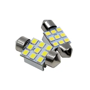 LED כיפת אור נורה לרכב לבן 9SMD 12V רכב אוטומטי מנורה 31 מ""מ נורות חגורה פנים PA