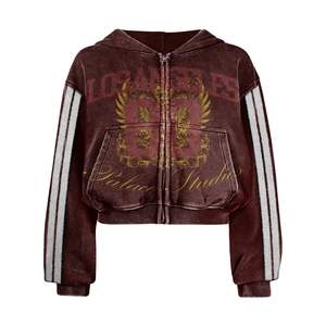 Sudadera con Capucha Extra Grande de Felpa de Algodón de 450 Gsm con Logotipo Personalizado para Hombre, Sudadera con Capucha con Cremallera, Sudadera con Capucha con Estampado de Diamantes de Imitación - Product Image 6