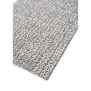 พรมขนสัตว์ทอมือลายเรขาคณิตสีเบจและสีน้ำตาลคลาสสิก รุ่น Tahn-23 สำหรับห้องนั่งเล่น ห้องโถง ทางเดิน ทอแบบแบน หนา 10 มม. - Product Image 2