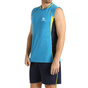 ชุดวอลเลย์บอลชายราคาโรงงาน มีสินค้าในสต็อก รับสั่งทำพิมพ์ลาย ชุดกีฬาสำหรับผู้ใหญ่ ผลิตจากโพลีเอสเตอร์ 100% - Product Image 3