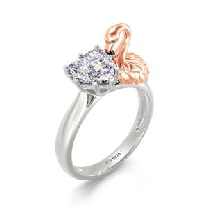 Bague de mode en argent sterling Jeulia Hug Me Fiery Passion Flamingo Heart Cut - Product Image 2