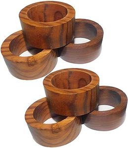 Rond de serviette en bois fait main classique parfait pour ajouter une touche traditionnelle aux tables de salle à manger de vacances - Product Image 2