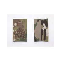Écusson brodé en toile à coudre, motif Multicam, pour grade de chef de trompette (sergent instructeur), broderie bronze, Commander Grande, best-seller