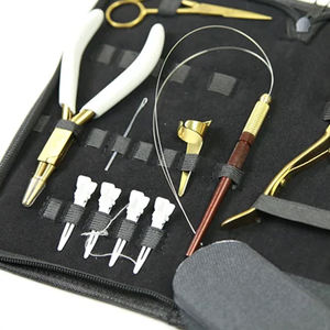 Juego de herramientas para extensiones de pelo atadas a mano al por mayor, juego de herramientas profesionales para extensiones de pelo y cuentas, alicates - Product Image 2