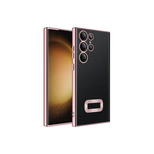 Funda de Teléfono de Lujo Serie Omega en Oro Rosa para Samsung Galaxy S23 Ultra, Silicona Suave con Protección de Cámara y Forro - Product Image 1