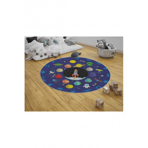 Yuvarlak Özel Tasarım Genç Çocuk Odası Halısı Space Alfombrillas para niños - Product Image 1