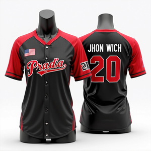 Transpirable Obtenga camisetas de béisbol personalizadas Uniformes de equipo de softbol Ropa deportiva de malla de poliéster de alta calidad con diseño impreso - Product Image 3