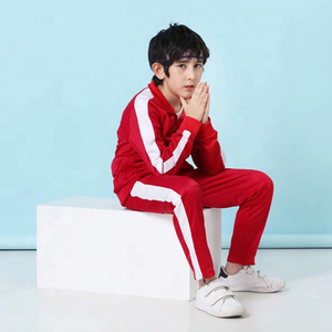 Blue and White <b>Kids</b> Tracksuit Set with High Neck <b>Jacket</b> and Jogger Pants Sporty Two Piece Outfit for Boys Casual Wear - Product Image 3