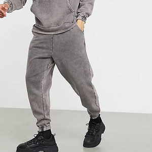 Pantalon pour homme respirant à cordon de serrage, anti-rides, délavé à l'acide, teinture unie, nouveau design, confortable, pantalon décontracté pour adulte, haute qualité - Product Image 4