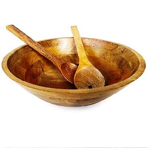 Accesorios Únicos para el Hogar, Juego de Servidores de Ensalada de Acacia, Ecológicos, Aptos para Lavavajillas, Utensilios para Ensalada, Hechos en India - Product Image 1