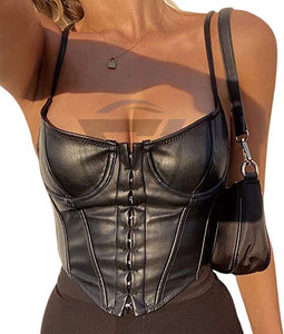 Corset amincissant pour femme en cuir PU et néoprène, imprimé gaufré, fermeture à agrafes, maintien ferme, design respirant pour usage quotidien - Product Image 5