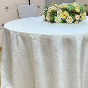 Wholesale Modern Round Woven Polyester Oilproof Customizable Luxury High Jacquard Elegant Tablecloth For Wedding Banquet - Product Image 3