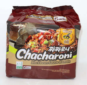 Hot Selling Samyang Chacharoni 5 Packs Blackbean <b>Sauce</b> Ramen Korean Instant Noodles 140g x 5 Wholesale Factory Direct Supply - Product Image 1