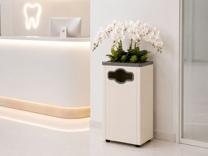 TH-CTC-006 Luxury Hotel Lobby Waste <b>Bin</b> with Decorative Artificial Flowers Stainless Steel Commercial Recyclable Trash Can - Product Image 3