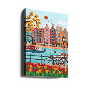 Amsterdam Charm <b>Poster</b> Canal-Side Image on Quality Paper for Wall Display - Product Image 4