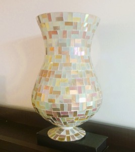 Support de Bougie Décoratif en Cire d'Abeille Personnalisable, Motif Mosaïque Or et Argent, Idéal pour Noël, Mariages et Fêtes - Vente Flash - Product Image 3