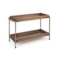 Bac à pédicure en fer forgé artisanal et gravé, réglable, multifonction, classique, sur pied, avec supports et étagères de rangement