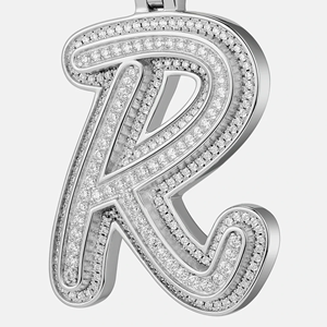 Pendentif personnalisé pour homme en alliage plaqué or poli, style hip-hop, serti de diamants CZ - Product Image 1