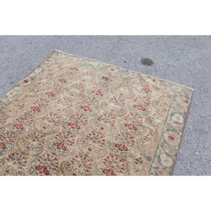 พรมตุรกีโบราณขนาดใหญ่ 5.7x8.5 ฟุต (175x259 ซม.) พรมลายอิคัตสีแดง - Product Image 5