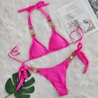 PASUXI Nouvelle Collection Maillots de Bain Femme Été Sexy Bikinis pour Jeunes Filles Ensemble Taille Haute Halter Tenue de Plage Style Tankini Rayé avec Cordon de Serrage