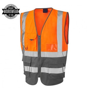 Men's Quick Dry Polo T-Shirt Hi Vis <b>Reflective</b> Safety Vest in Yellow Orange with Waterproof PVC Logo Mesh Fabric Workwear MOQ - Product Image 6