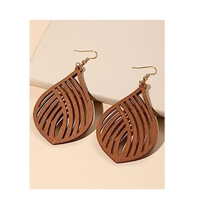 Boucles d'oreilles en bois de haute qualité pour fêtes de mariage Accessoires Boucles d'oreilles de bonne qualité Look de designer le plus vendu - Product Image 3